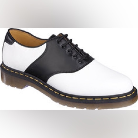 Dr. Martens Other - Dr Martens Rafi Saddle Shoe White Black Smooth Shoes Oxford